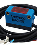 Blue NPN Output Photoelectric Sensor For Industrial Proximity Switch with 2mm Diffuse Spot, 400mm Detection Range, close-up view