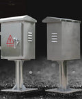 Outdoor IP67 Waterproof Electrical Junction Box Stainless Steel Floor Mounted Enclosure Tough Outdoor Project Distribution Box For Weatherproof Electronics Easy Installation 50cm Height L60 W20 H50cm Non Corrosive Finish, front view