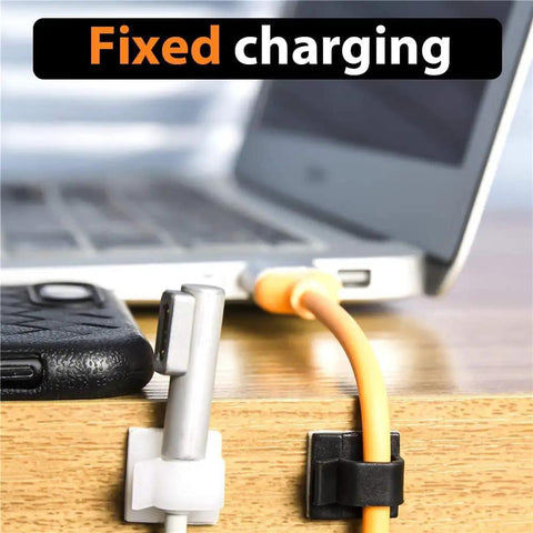 50 Pack Adhesive Cable Clips For Cord Management In Cars Offices And Homes No Fuss Sticky Wire Holders organizing cables on desk