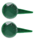 Pack Of 2 Handheld Seed Spreader And Dial Seed Dispenser Sower With 5 Adjustable Settings For Precise Seeding Easy Grip Compact Gardening Tools For Lawn And Garden, green circular design with measurements on sides