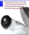 Rock Solid Manual Steel Drain Snake Auger round grip handle for better control while clearing blockages in pipes.