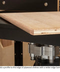 Heavy Duty Flush Trim Router Base Plate Shreds Through Tight Edge Banding Trim Without Breaking A Sweat Mounts Any Shop Router, showcasing plywood edge profiling.