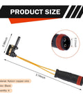 Four black brake pad sensor lines with nylon+copper wire and red ends; 3.74in long, 0.31in dia for MB E350/W211/W220/C300/C350