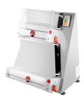 Pro Level Automatic Pizza Dough Press Expanding Four To Sixteen Inches with dual rollers and 370W motor for commercial kitchens.