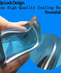 Close-up of resealable zipper on Large 30x40cm Anti Static Bags Set of 10 with Resealable Closure and 10 Labels, ESD Safe Storage.