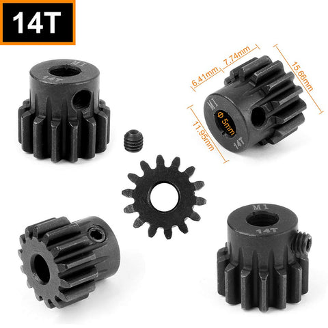 Metal Pinion Gear Set For RC Car Motors 5mm Shaft With 13T 14T 15T 16T Hardened Steel 4 Pack Including Extra L Hex Key For Reliable Gear Ratios And Tuning On RC Vehicles