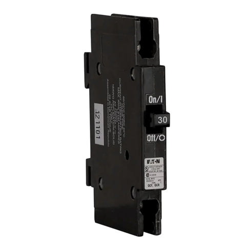 30 Amp Circuit Breaker For Home And Industrial Panels, QCF1030 Style, Quick Trip Protection, angled view highlighting compact design