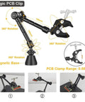 Magnetic Helping Hands Soldering Station With Heavy Duty Base And Four Flexible Arms, 2.16 Inch Jaw Opening Soldering Clamp
