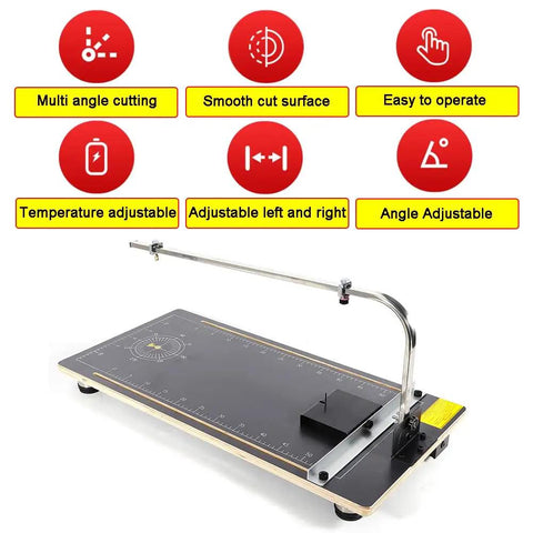Heavy Duty Tabletop Hot Wire Foam Cutter Knockout Slicing Power For Styrofoam EPE KT Board Adjustable Angle with smooth surface.