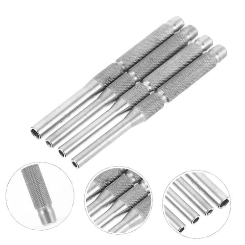 Pro Grade 4-Piece Pin Punch Set for Watch and Jewelry Repair, durable stainless steel tools shown in detail