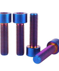 Premium Titanium M8x16 M8x20 M8x25 M8x30 Allen Socket Head Bolts Burnt Blue Finish 4 Pack 6Al4V Grade 5 Titanium Alloy Fasteners.