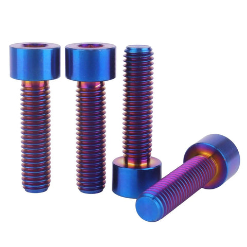 Premium Titanium M8x16 M8x20 M8x25 M8x30 Allen Socket Head Bolts Burnt Blue Finish 4 Pack 6Al4V Grade 5 Titanium Alloy Fasteners.