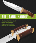 14 Inch Bowie Knife With Wood Handle For Hunting And Outdoor Use Razor Sharp Clip Point Blade In 3CR13 Steel Beefy Full Tang Build