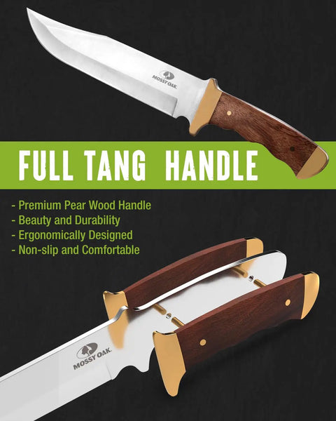 14 Inch Bowie Knife With Wood Handle For Hunting And Outdoor Use Razor Sharp Clip Point Blade In 3CR13 Steel Beefy Full Tang Build