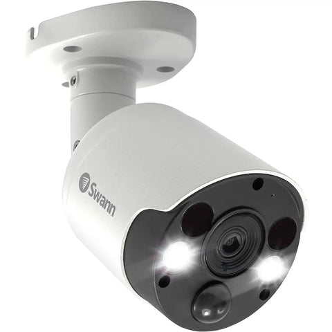 Add On 4K Ultra HD Bullet Security Camera With Sensor Spotlight For Indoor Or Outdoor Use, Dusk To Dawn Color Night Vision Plus True Detect Heat And Motion Detection, Wide 90 Degree Field Of View, DVR Compatible