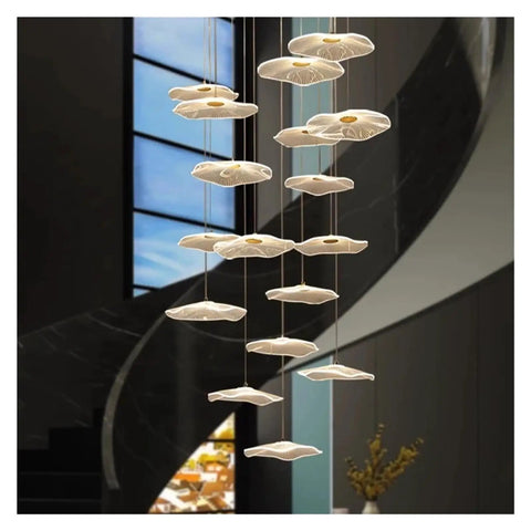 Modern Stair Chandelier Pendant Lights Indoor Lighting Ceiling Lamp Hanging Light Led Chandeliers for Living Room Indoor Lighting, featuring layered acrylic design.