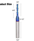 Twofer Pack Down Cut Spiral CNC Router Bits With 1/4 Inch Shank And 1/8 Inch Cutting Diameter, Solid Carbide, 2-1/2 Inch Length