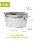 Large Galvanized Ice Tub For Parties With Sturdy Handles Six Point Three Gallon Beverage Cooler For Beer Wine Soda And Bottled Water Rustic Indoor Outdoor Drink Bucket For Tailgates BBQs And Backyard Gatherings