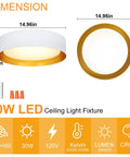 Super Versatile Dimmable Round Led Flush Mount Ceiling Light 15 Inch Fixture dimensions and features overview