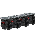Built Tough Heavy Duty Industrial Casters With Adjustable Leveling Feet For Workbenches Smooth Rolling Ball Bearing Swivel Wheels set of four, black swivel wheels with brakes.
