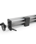 Beefy 250mm Linear Rail Guide With Double Optical Axis And SFU1605 Ballscrew 5mm Lead Manual Sliding Table For CNC Router Machines High Hardness Metal Construction 250mm Travel, hand crank view