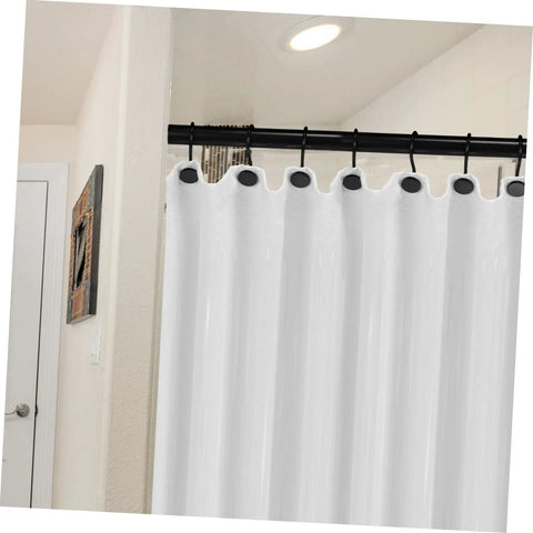 Rustproof Metal Shower Curtain Rings 12 Piece Set For Bathroom With Easy Glide Hanging Hooks Smooth Sliding Durable Quick Install Modern Look For Any Shower Curtain hanging on a rod
