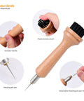 All In One Vinyl Wrap Roller Kit Pro Grade 2 In 1 Rivet Brush Applicator with wooden handle, plastic bristles, weeding pin