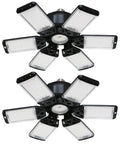 Two Pack 160W LED Shop Light With 6+1 Adjustable Panels, 16000LM Of Hella Bright Daylight 6500K Ceiling Garage Lighting