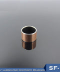 Straight Up Built Sf1 Self Lubricating Composite Bushing Bearing With Slick Ptfe Coating And Kickass Porous Bronze Backing Oil Free Steel Slide Support For Heavy Duty Industrial Gear 1 Pc displayed on a reflective surface.