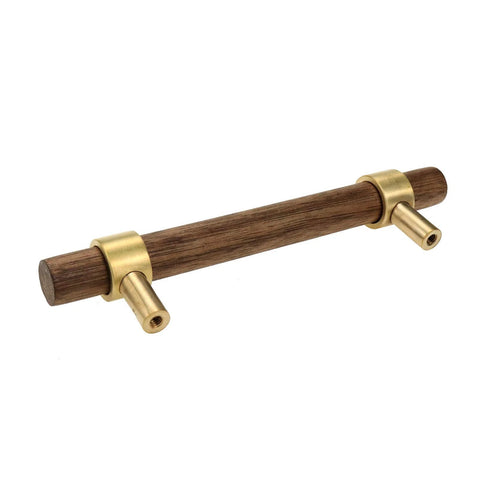 Side view of Two Hole 140mm Brass Walnut Drawer Pulls Set Of 4 with M4 Screws, oxidation and rust resistant