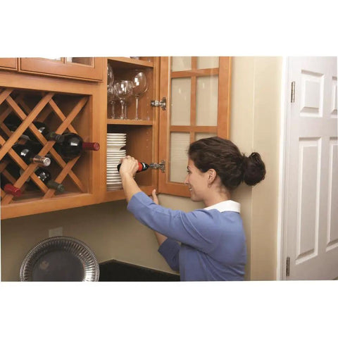 Woman using Cordless Screwdriver With Forward And Reverse Switch, Manual Screw Driving Option, AA Battery Powered, in kitchen