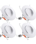 4-pack of 6 Inch Gimbal LED Recessed Light Kit Dimmable 13W Downlight Mood Lighting 5000K Daylight CRI90 Rotatable and Adjustable