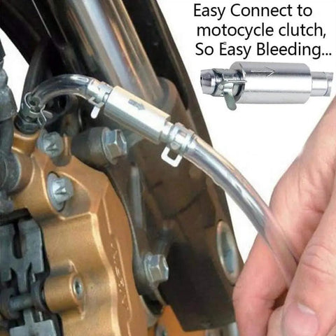 Brake Bleeder Hose Kit For Cars And Motorcycles With One Way Check Valve Tube Bleeding Tool attached to motorcycle system