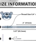 Size chart of All In One Hurricane Anchor Kit 40 Set Quarter Inch 20 Thread For Window Board Panel And Shutter Mounting