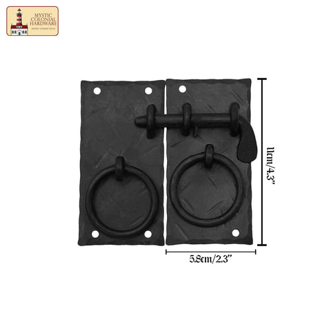 Colonial Style Iron Gate Latch Black Flip Latch Heavy Duty Cast Iron Drop Latch with dimensions for barns and sheds