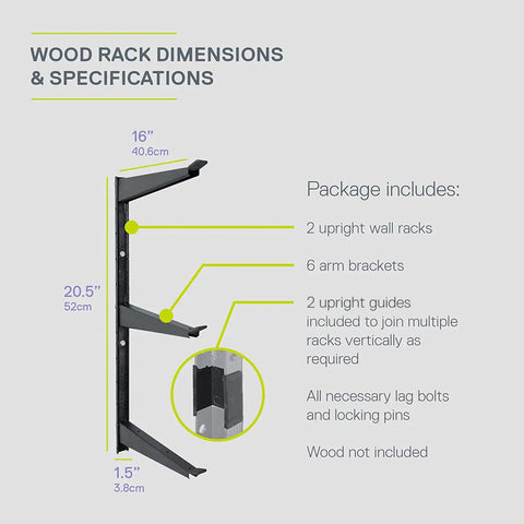 Heavy Duty Wood And Lumber Wall Storage Rack With 480 Lb Capacity Steel Mounted Three Tier Shelf specifications diagram