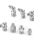 Assorted fittings from Heavy Duty Brass Zerk Grease Nipple Fittings Kit, 45 Piece Industrial Grade Lubrication Fittings Assortment