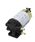 Boat Ready Marine Fuel Water Separator Kit With 10 Micron Filter, includes brass fittings and aluminum housing, side view