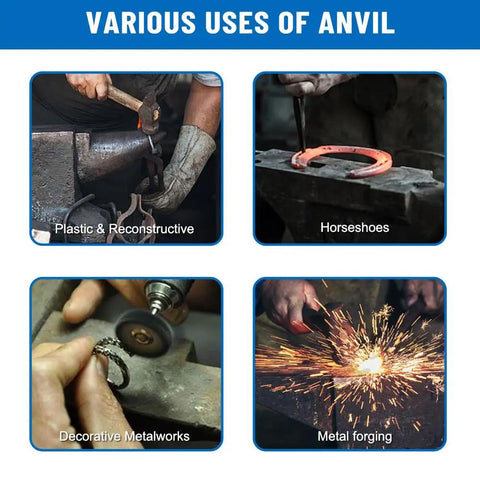 Heavy Duty Blacksmith Anvil With Round And Square Holes Cast Steel Forge Tool used in various metalwork applications