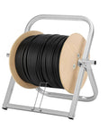 Industrial Steel Cable Reel Holder Heavy Duty Spool Rack Dispenser for Wire and Cable Reels 13 x 16 Inch Single Axle Caddy