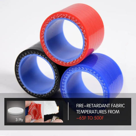 Black, red, and blue silicone radiator hoses for 1989 to 2000 Nissan 300ZX Z32 VG30DET with 3 Ply Nylon Reinforcement