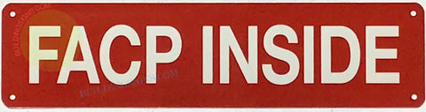 Inside Fire Alarm Control Panel Sign 3x12 Inch Aluminum Reflective Rust Free Red Wall Mount Sign With Corner Mount Holes