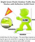 Kid Alert Street Safety Sign 31 Inch Green Caution Sign For Neighborhoods And Schools, Slow Down Kids At Play With Reflective Slow Sticker And Warning Flag, High Visibility Safety Sign