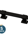 Matte Black Adjustable Drawer Pulls 5 Pack Fits 1-3/8 To 4 Inch Hole Centers Ideal For Kitchen Cabinets Dressers And Furniture