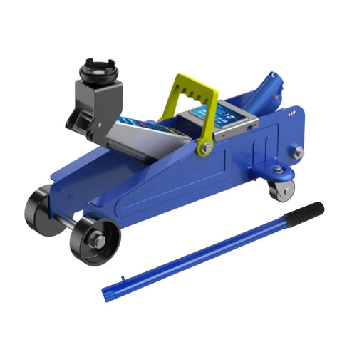 Beefy 2 Ton Horizontal Hydraulic Floor Jack With Rugged Carbon Steel Lever Handle For Easy Car Lifts, Portable 14.5 Inch Length