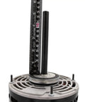 View of HVAC Blower Motor Replacement Three Quarters HP 1 Phase Three Speed 120 Volt 1075 RPM Model with ruler measuring shaft height.