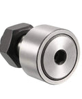 Heavy Duty Cf10 Kr22 Cam Follower Bearing Featuring Sealed Needle Rollers At Twenty Two Millimeter Diameter And Twelve Millimeter Width Built Tough For Automotive Track Applications With M10 Stud Threads Providing Smooth Operation Day In Day Out, side view with hex nut.
