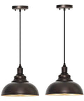 Two Pack Bronze Pendant Lights For Kitchen Island Industrial Adjustable Hanging Barn Light Fixtures With Oil Rubbed Bronze Finish And Vintage Dome Shade Ideal For Modern Farmhouse Kitchens
