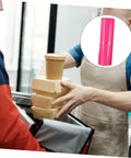 Delivery worker handling packages with inset showing Thickened Waterproof Pink Poly Mailer Bags 17x30cm Bulk Pack Of 100