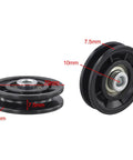 Six Piece Pulley Wheel Set For Home Gym And Cable Machines With Smooth Nylon Rollers And Steel Bearings In 70mm And 90mm Sizes, Quiet Durable Gear For Strength Training And Fitness Upgrades. 70mm pulley wheel with steel bearing and 7.5mm groove